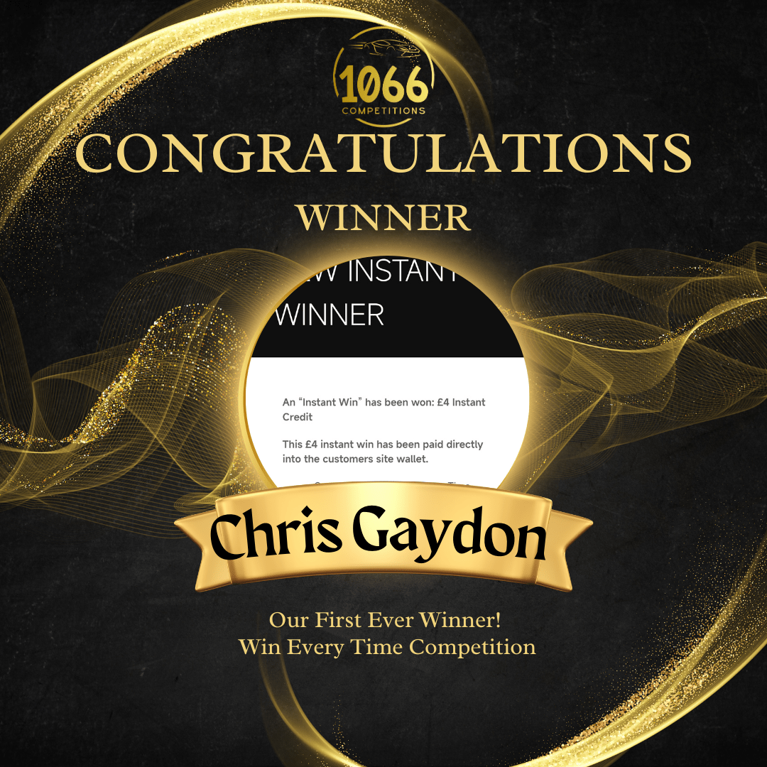 Congratulations to Chris Gaydon, our first-ever instant winner of £4 site credit!