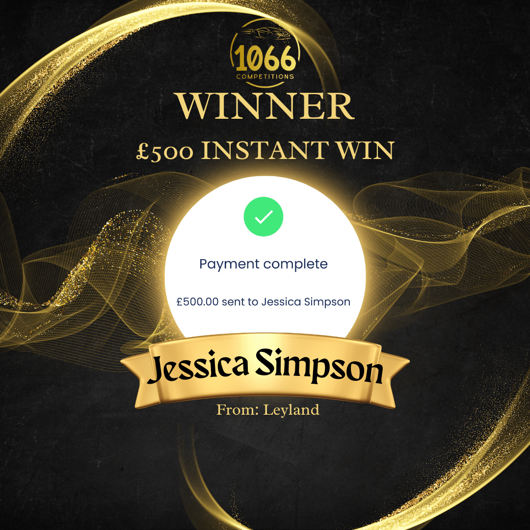 Congratulations to Jessica Simpson from Leyland, winner of £500 on an instant win!