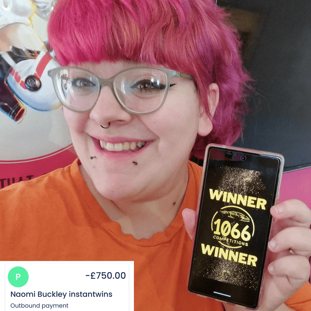 Naomi Buckley Wins £750 in Instant Wins at 1066 Competitions