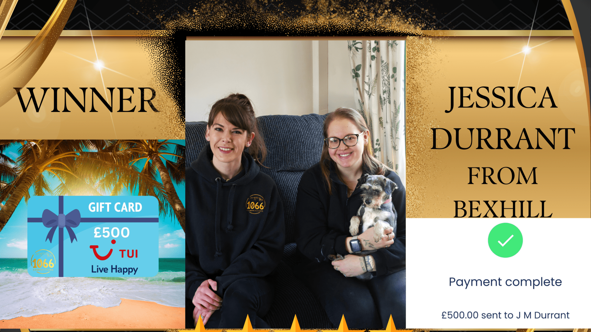 Congratulations to Jessica Durrant from Bexhill, winner of a £500 TUI voucher!