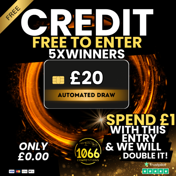 £20 Site Credit Giveaway - Win, Double Up, and Spend on Anything at 1066 Competitions