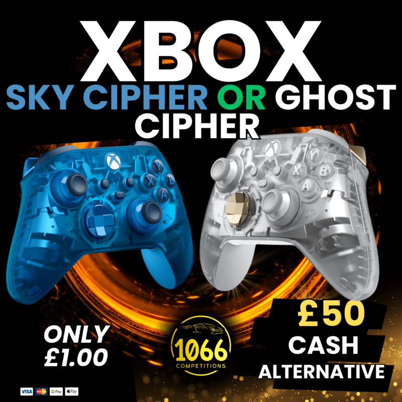 Xbox Sky Cipher or Ghost Cipher Special Edition Controller or £50 cash alternative at 1066 Competitions.