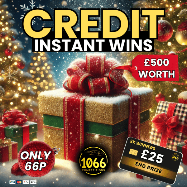 £500 site credit wins for 66p with two £25 site credit end prizes at 1066 Competitions.