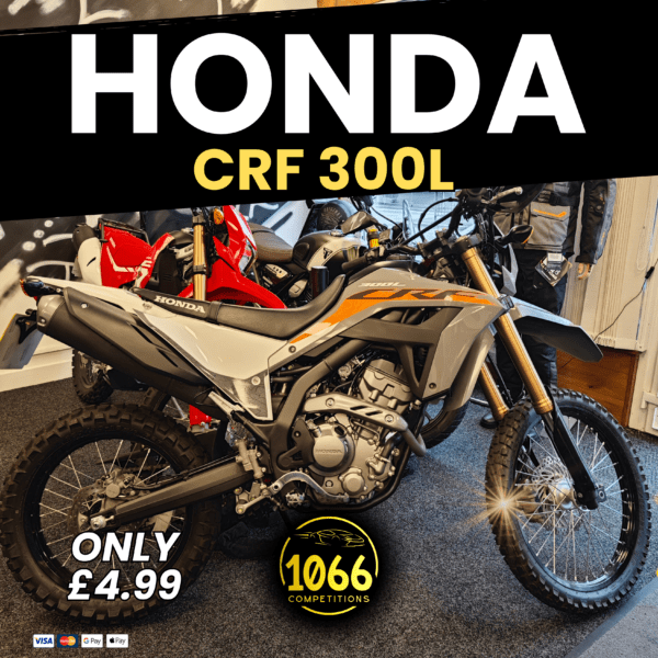 Limited Edition 2023 Honda CRF 300L in Arrow Grey with £5,000 credit option at 1066 Competitions.