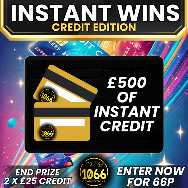 £500 site credit wins for 66p with two £25 site credit end prizes at 1066 Competitions.