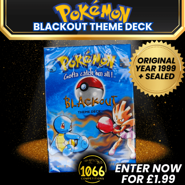 Sealed 1999 Pokémon Blackout Theme Deck , available to win at 1066 Competitions.