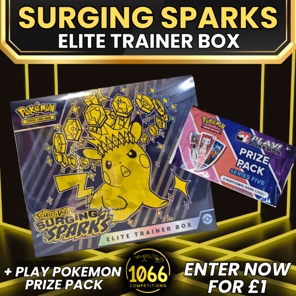 Pokémon TCG: Scarlet & Violet—Surging Sparks Elite Trainer Box – Win this rare set with 9 booster packs and exclusive Magneton promo card!