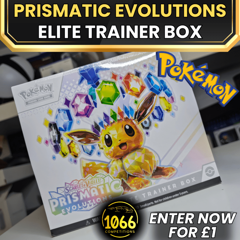 Pokémoan Collector’s Dream Giveaway! Win a Prismatic Evolutions Elite Trainer Box and bonus Pokémon Play Pack—tickets just £1!