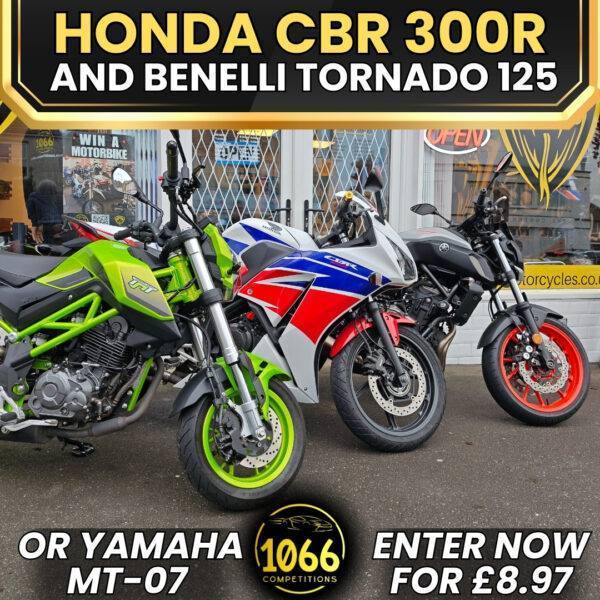 Win two motorbikes or the Yamaha MT-07 – only £8.97 per ticket!