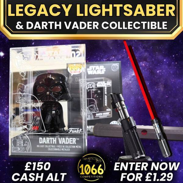 Win a Darth Vader Legacy Lightsaber & Funko Pop – Just £1.29 per entry!